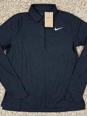Nike Women’s Tour Dri-FIT ADV Long Sleeve Golf Polo Black FV0277-010, Size M